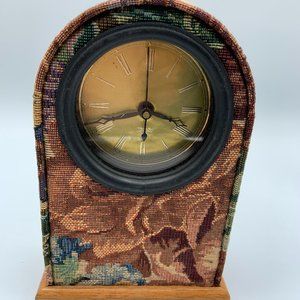 Antique Floral Fabric Shelf/Desk Clock - NWOT